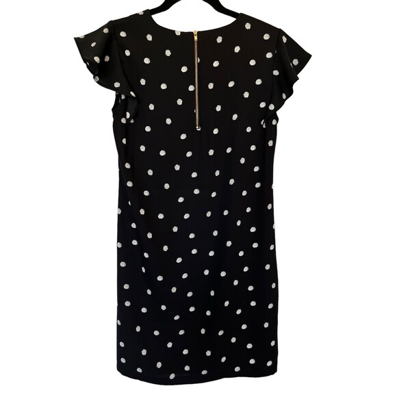 Adrienne Vittadini Dress cap sleeve Black and White Polka Dot Size 2 - Picture 2 of 7
